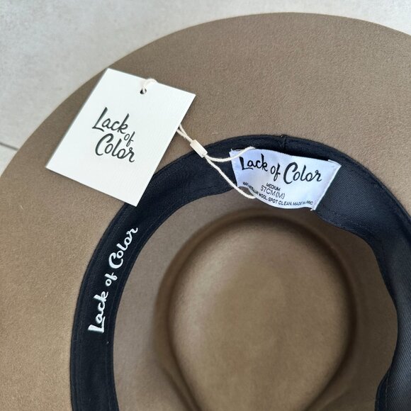 NWT Lack Of Color Moss Zulu Wool Felt Fedora Hat In Moss Brown Wide Brim - Picture 4 of 11